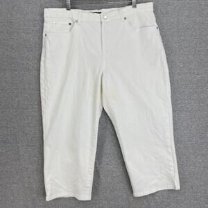 Chaps Jeans Womens 16 Plus White Capris 5 Pocket Style Casual Ladies Pants